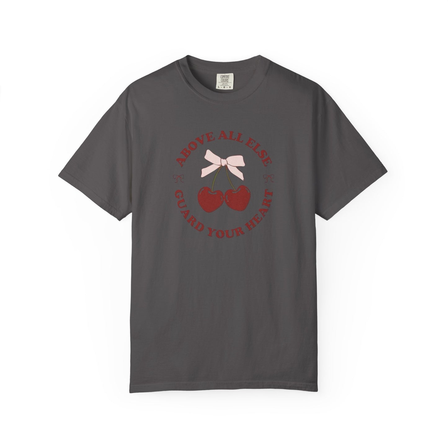Cherry Heart T-Shirt, Cute Graphic Tee, Casual Outfit, Gift for Her, Valentine's Day Top, Summer Fashion