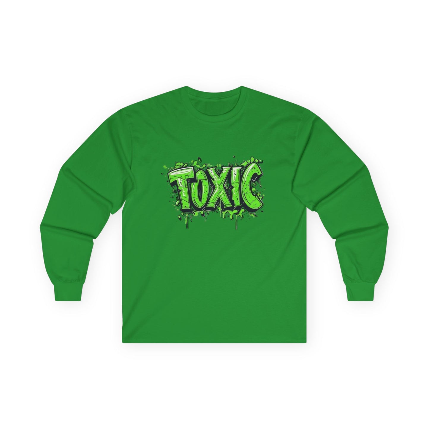 Toxic Graphic Long Sleeve Tee | Unisex T-Shirt, Casual Streetwear, Gift for Teens, Halloween Apparel, Edgy Fashion