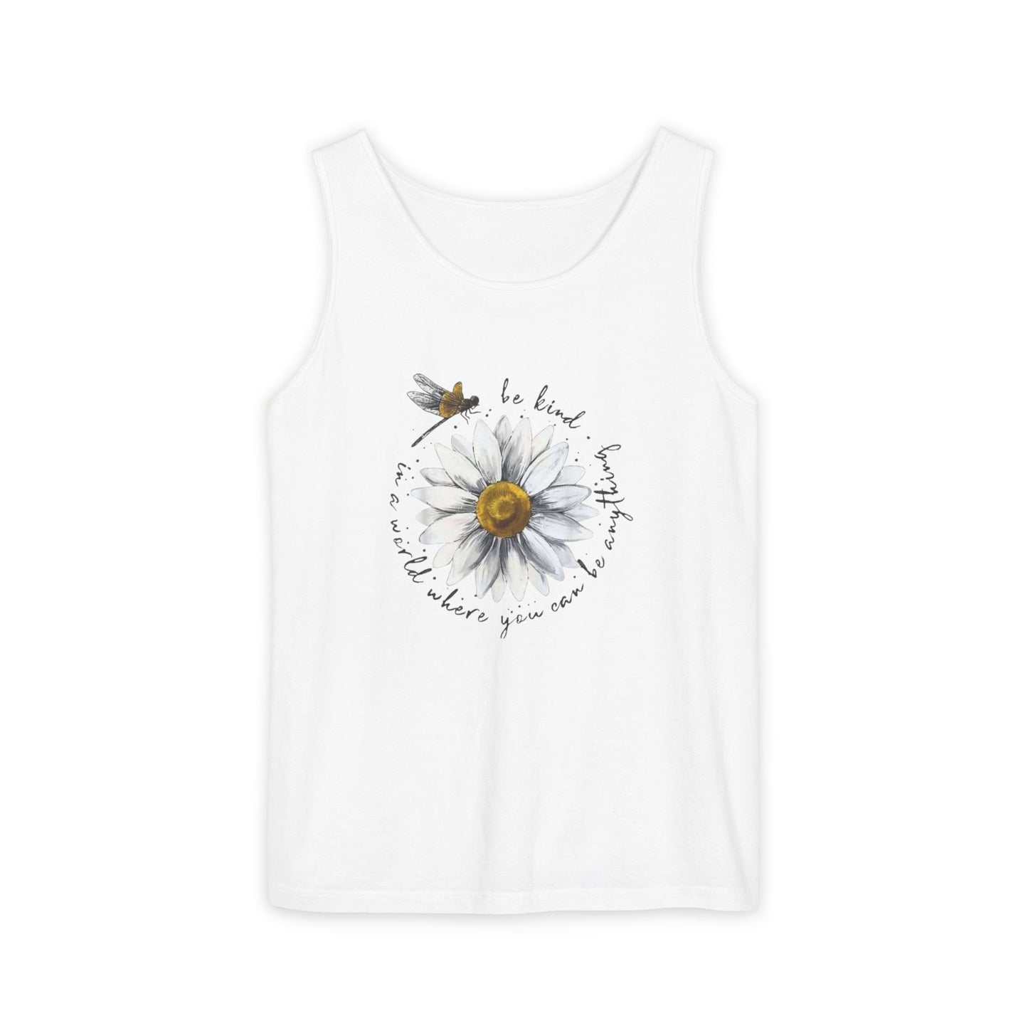 Kindness Floral Tank Top for Summer, Casual Wear, Gift for Her, Eco-Friendly Fashion, Beach Vacation Outfit, Inspirational Apparel