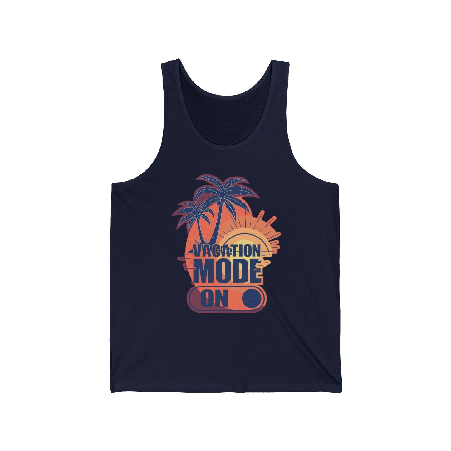 Vacation Mode On Unisex Jersey Tank Top | Beachwear, Summer Vibes, Casual Style, Gift for Travelers