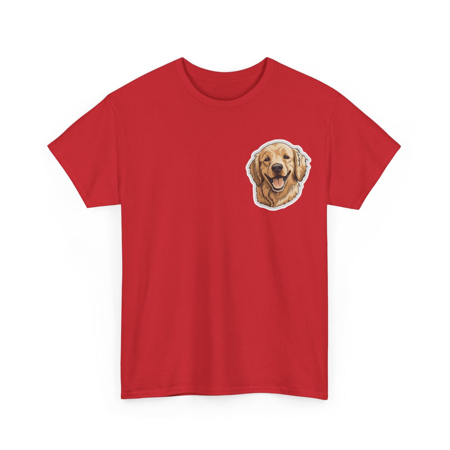 Golden Retriever Floral Unisex Heavy Cotton Tee, Dog Lover Shirt, Pet Gift, Funny Animal Tee, Casual Wear, Birthday Gift
