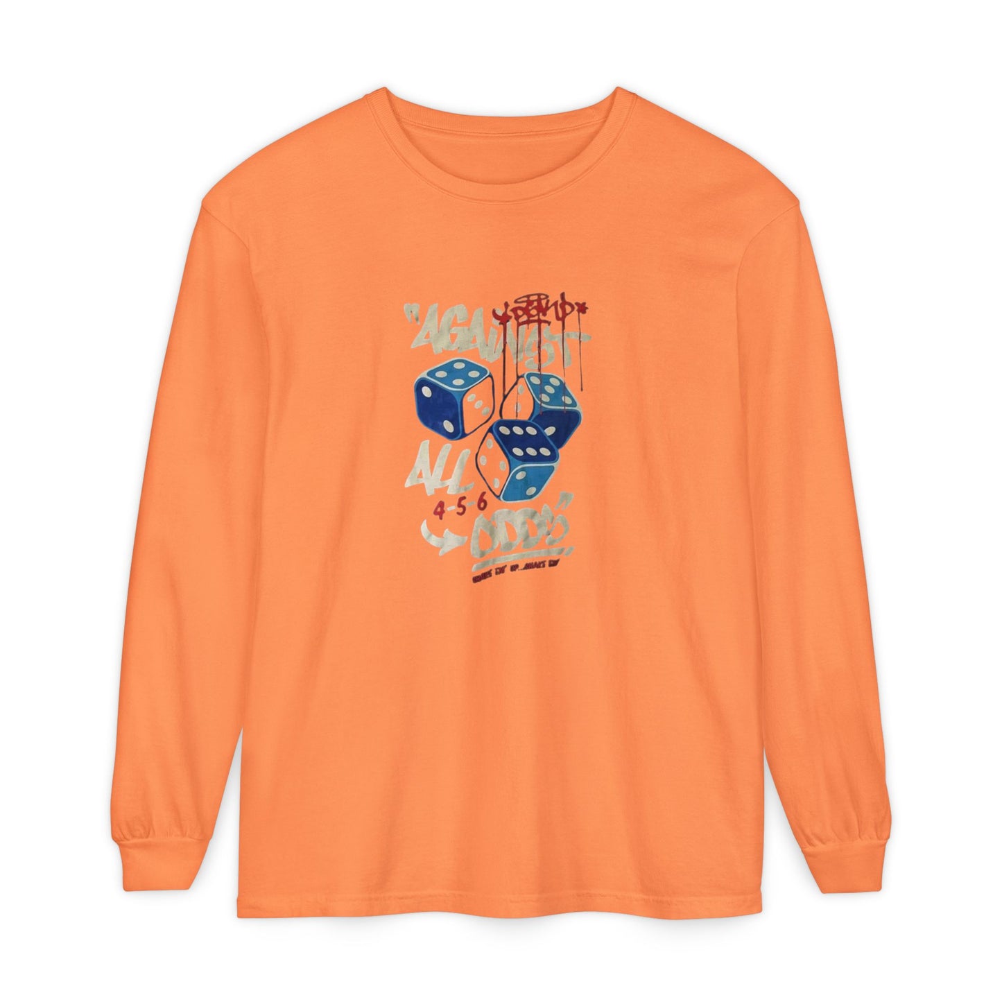 Lucky Dice Long Sleeve Tee, Unisex Shirt, Game Night Apparel, Casual Outfit, Gift for Gamers, Fun Retro Vibes