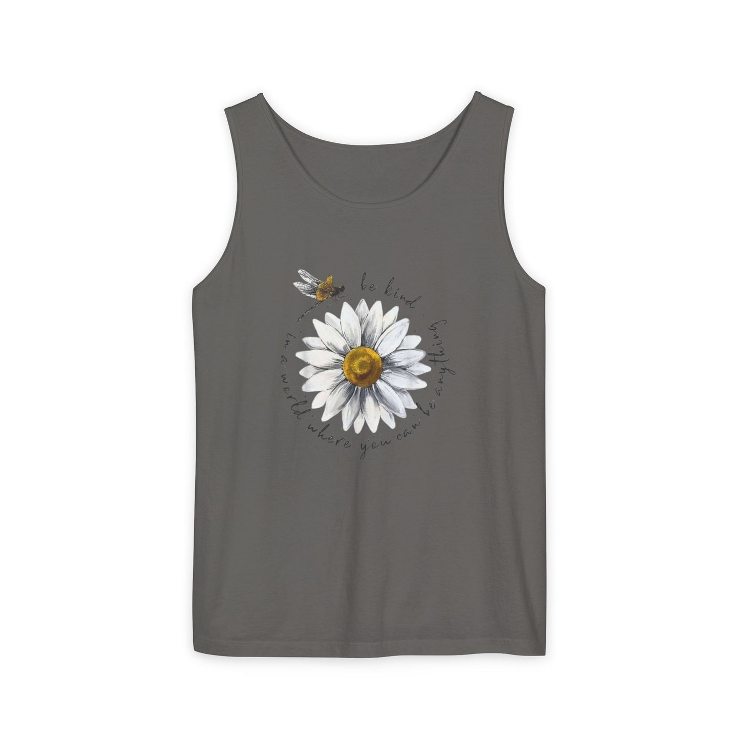 Kindness Floral Tank Top for Summer, Casual Wear, Gift for Her, Eco-Friendly Fashion, Beach Vacation Outfit, Inspirational Apparel
