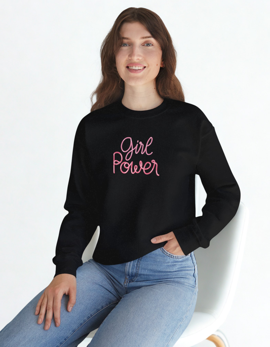 Empowering Girl Power Sweatshirt, Cozy Crewneck, Feminine Style, Gift for Her, Casual Fashion, Everyday Comfort