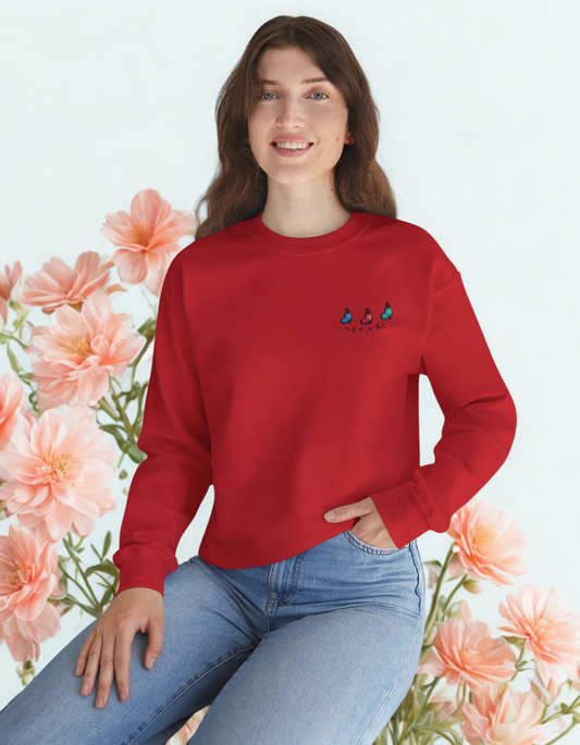 Butterfly Magic Unisex Crewneck Sweatshirt, Cozy Sweater, Gift for Her, Spring Fashion, Casual Outfit