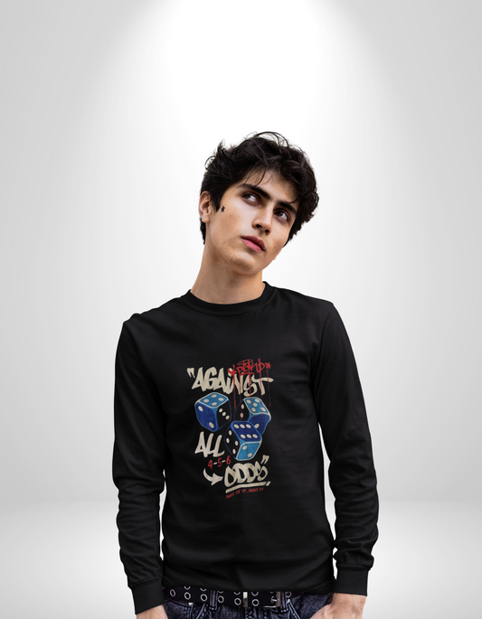 Lucky Dice Long Sleeve Tee, Unisex Shirt, Game Night Apparel, Casual Outfit, Gift for Gamers, Fun Retro Vibes