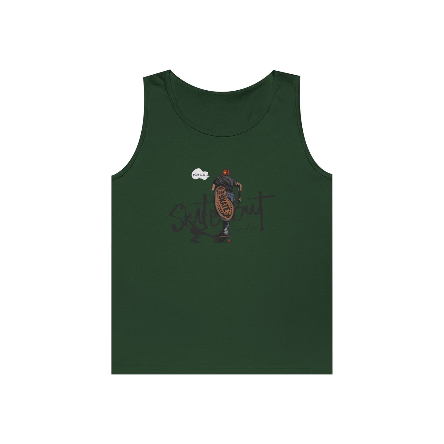 Skateboarder Unisex Heavy Cotton Tank Top - Perfect for Summer, Casual Outfits, Skate Culture, Gift for Skate Lovers, Streetwear Essentials