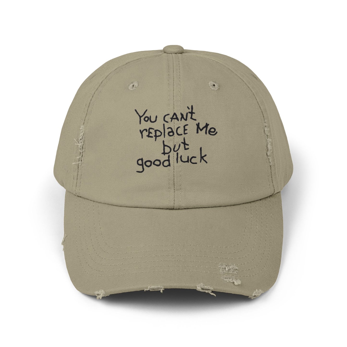 Unisex Distressed Cap - Casual Style, Vintage Vibe, Perfect Gift for Friends, Handwritten Design, Everyday Wear, Adjustable Cap