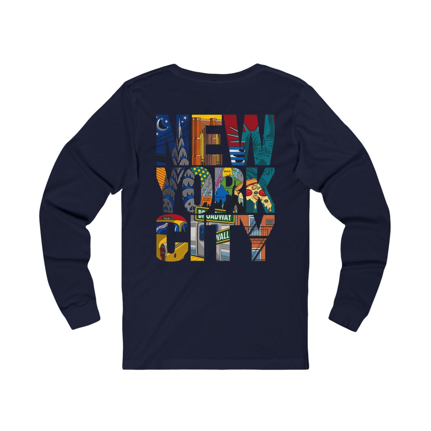 New York City Graphic Long Sleeve Tee, Unisex Fashion Shirt, NYC Gift, Travel Souvenir, Statement Wear, Casual Street Style