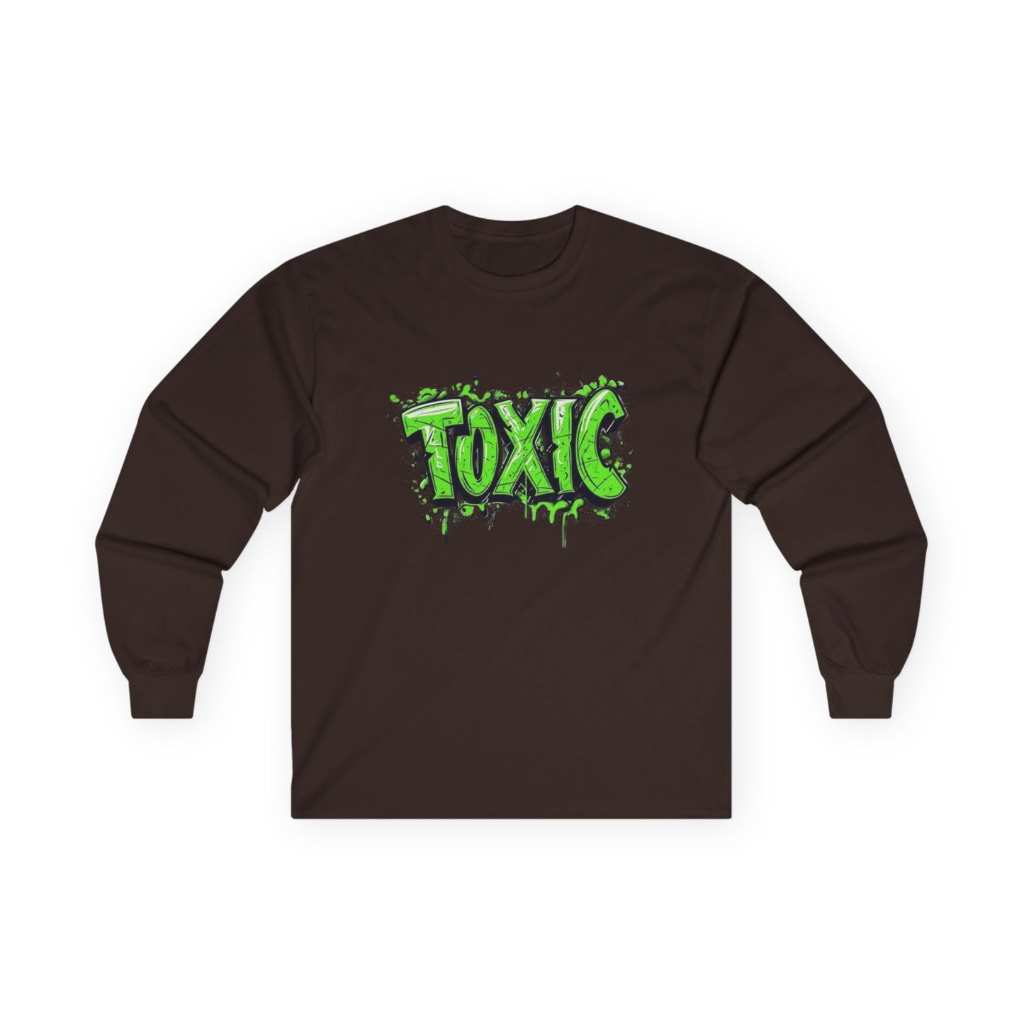 Toxic Graphic Long Sleeve Tee | Unisex T-Shirt, Casual Streetwear, Gift for Teens, Halloween Apparel, Edgy Fashion