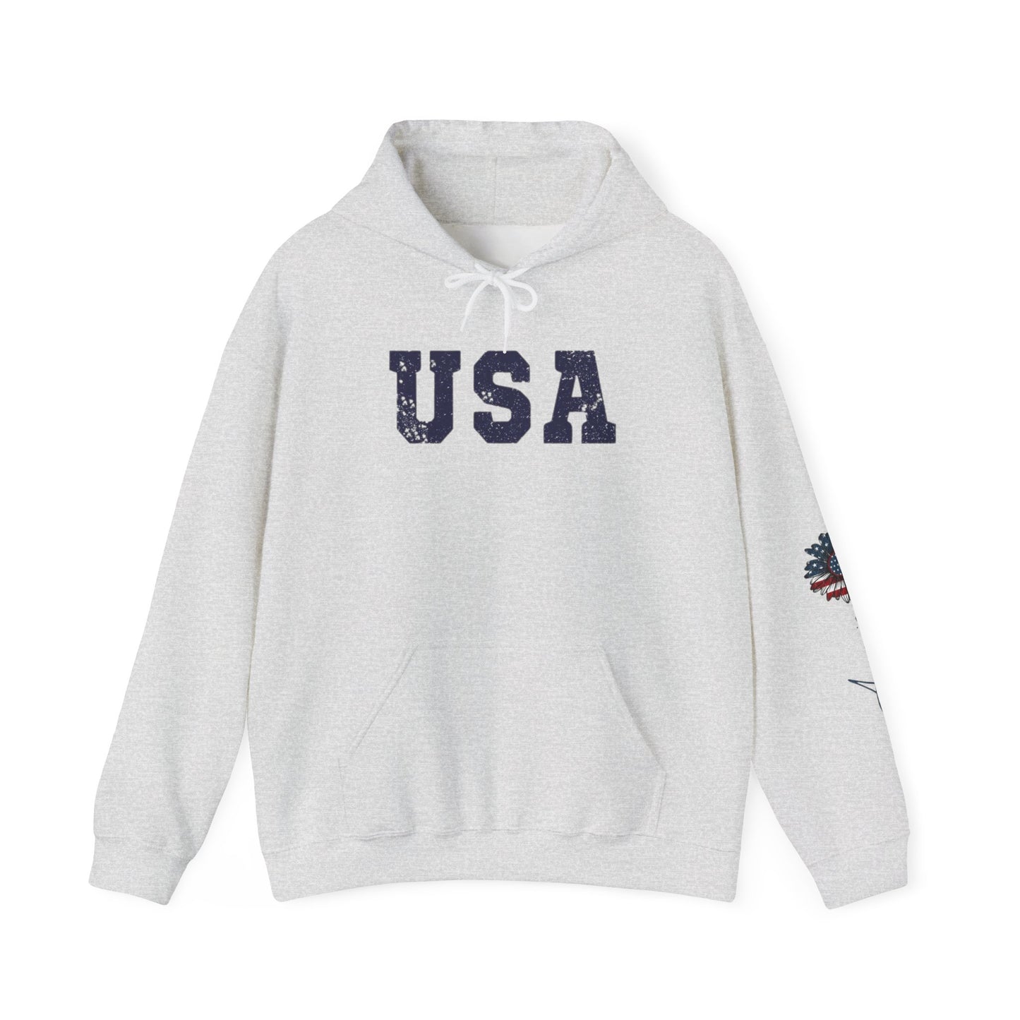 USA All American Girl Hoodie - Unisex Heavy Blend Sweatshirt, Patriotic Apparel, 4th of July Outfit, Casual Wear, Gift for Her