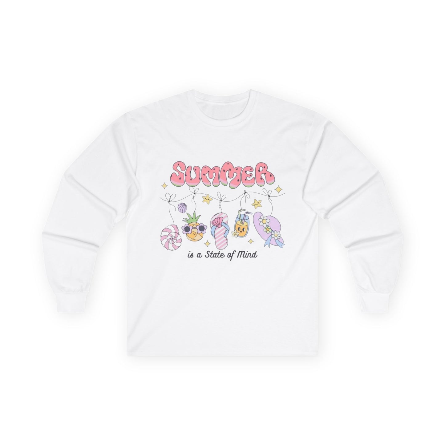Unisex Long Sleeve Summer Tee - Fun and Vibrant Design, Perfect for Beach Days, Vacation, Gifts, Summer Parties, Relaxation
