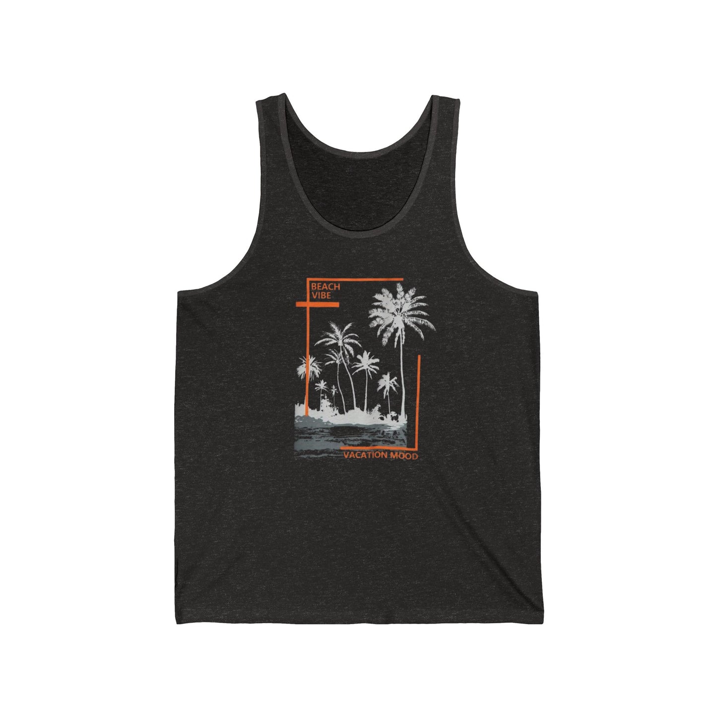 Beach Vibes Unisex Jersey Tank, Summer T-Shirt, Vacation Wear, Casual Style, Beach Party Top, Graphic Tank Top