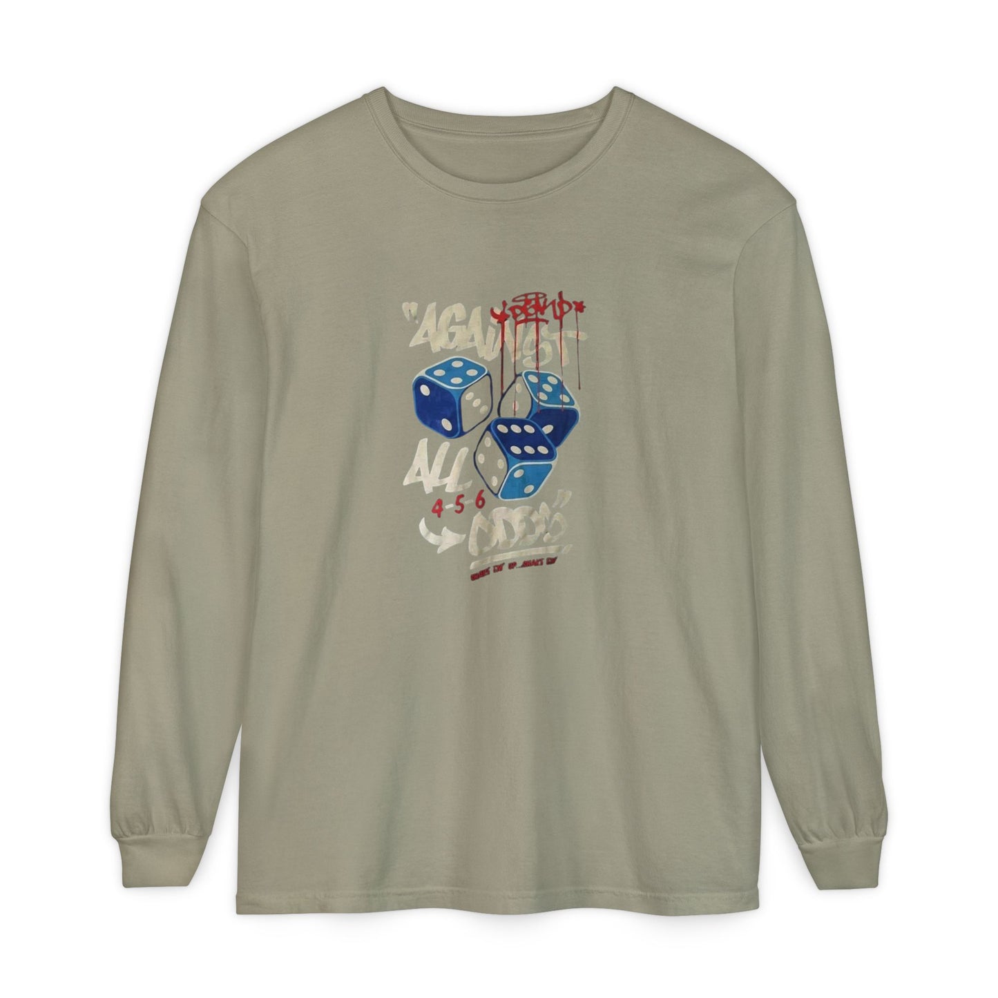 Lucky Dice Long Sleeve Tee, Unisex Shirt, Game Night Apparel, Casual Outfit, Gift for Gamers, Fun Retro Vibes