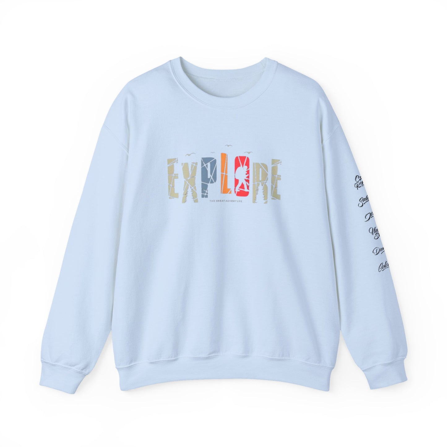 Explore Adventure Crewneck Sweatshirt, Cozy Gift for Travelers, Warm Casual Wear, Outdoor Activities, Perfect for Fall & Winter