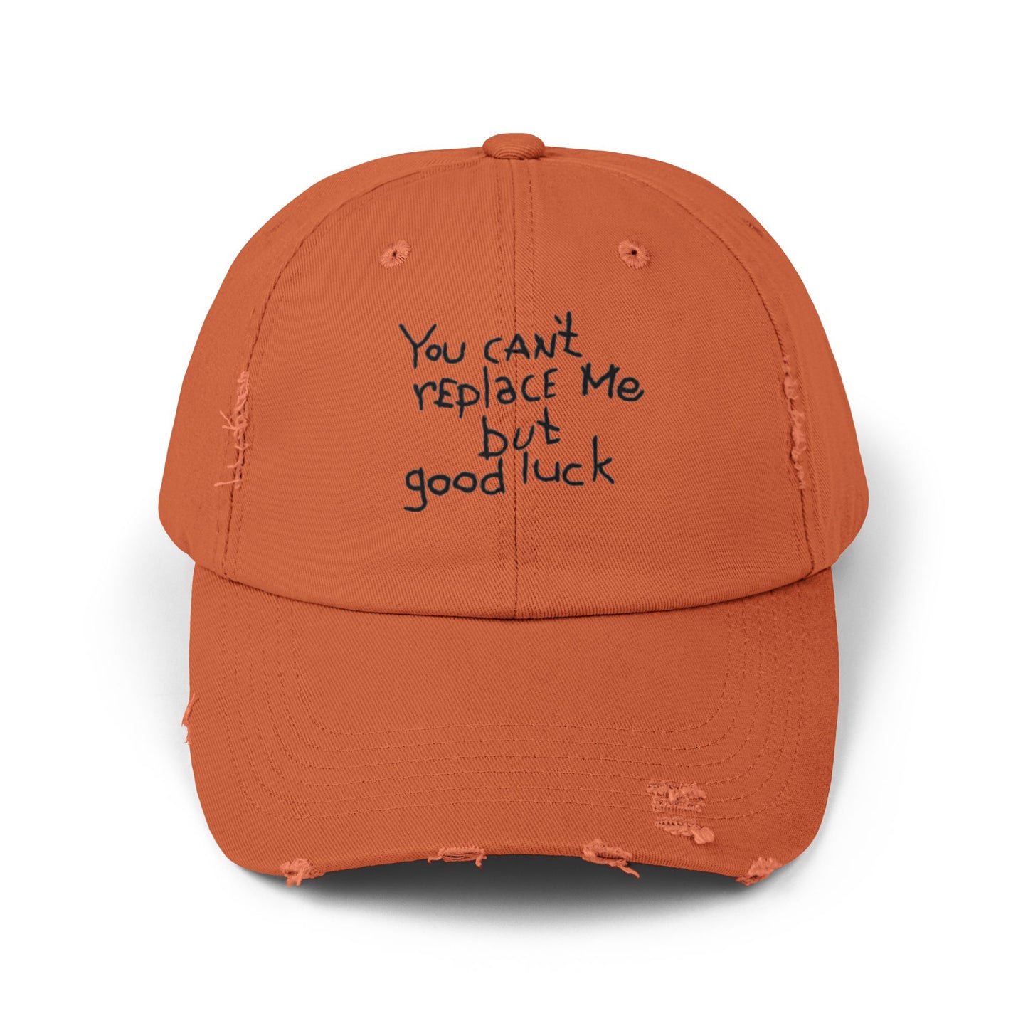Unisex Distressed Cap - Casual Style, Vintage Vibe, Perfect Gift for Friends, Handwritten Design, Everyday Wear, Adjustable Cap