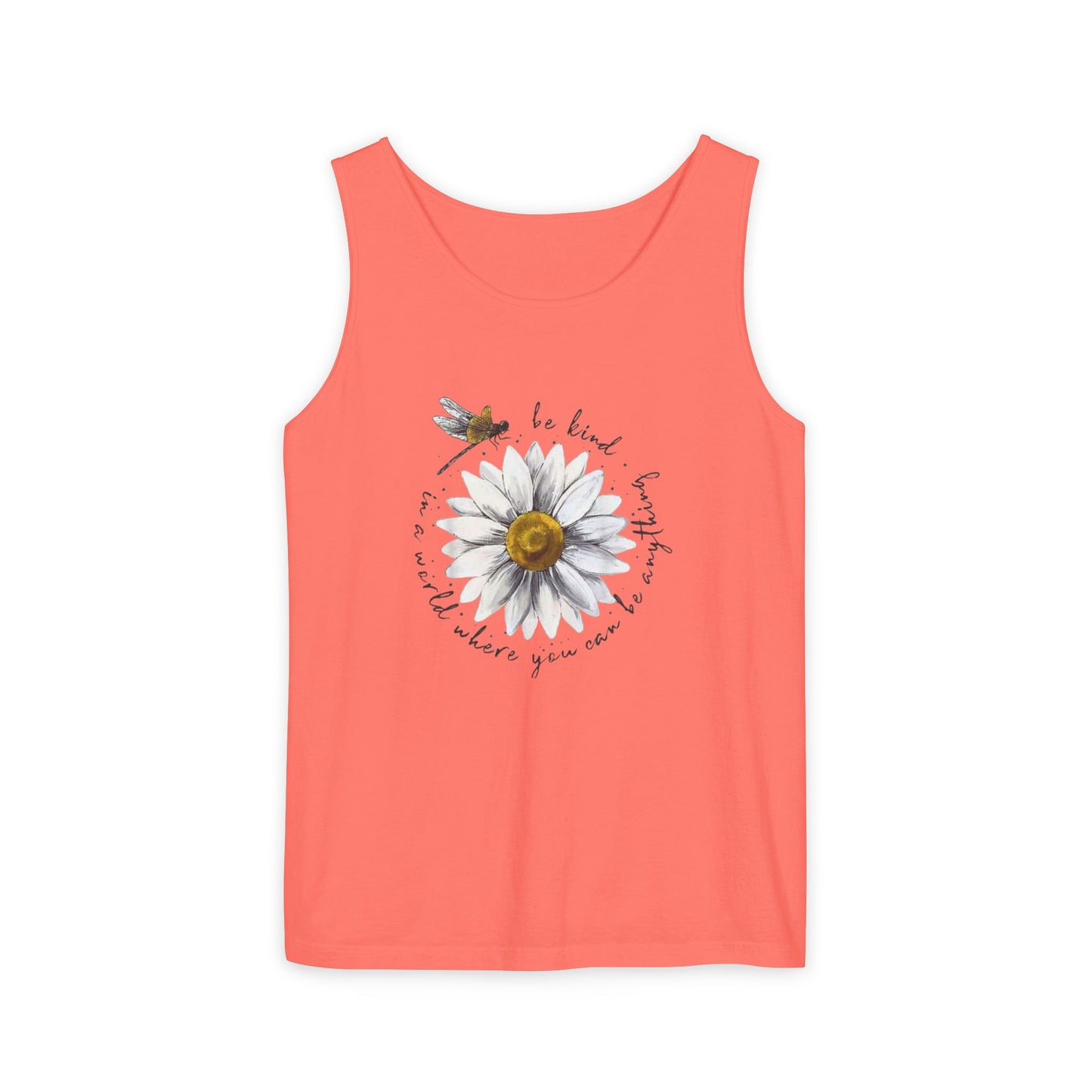 Kindness Floral Tank Top for Summer, Casual Wear, Gift for Her, Eco-Friendly Fashion, Beach Vacation Outfit, Inspirational Apparel