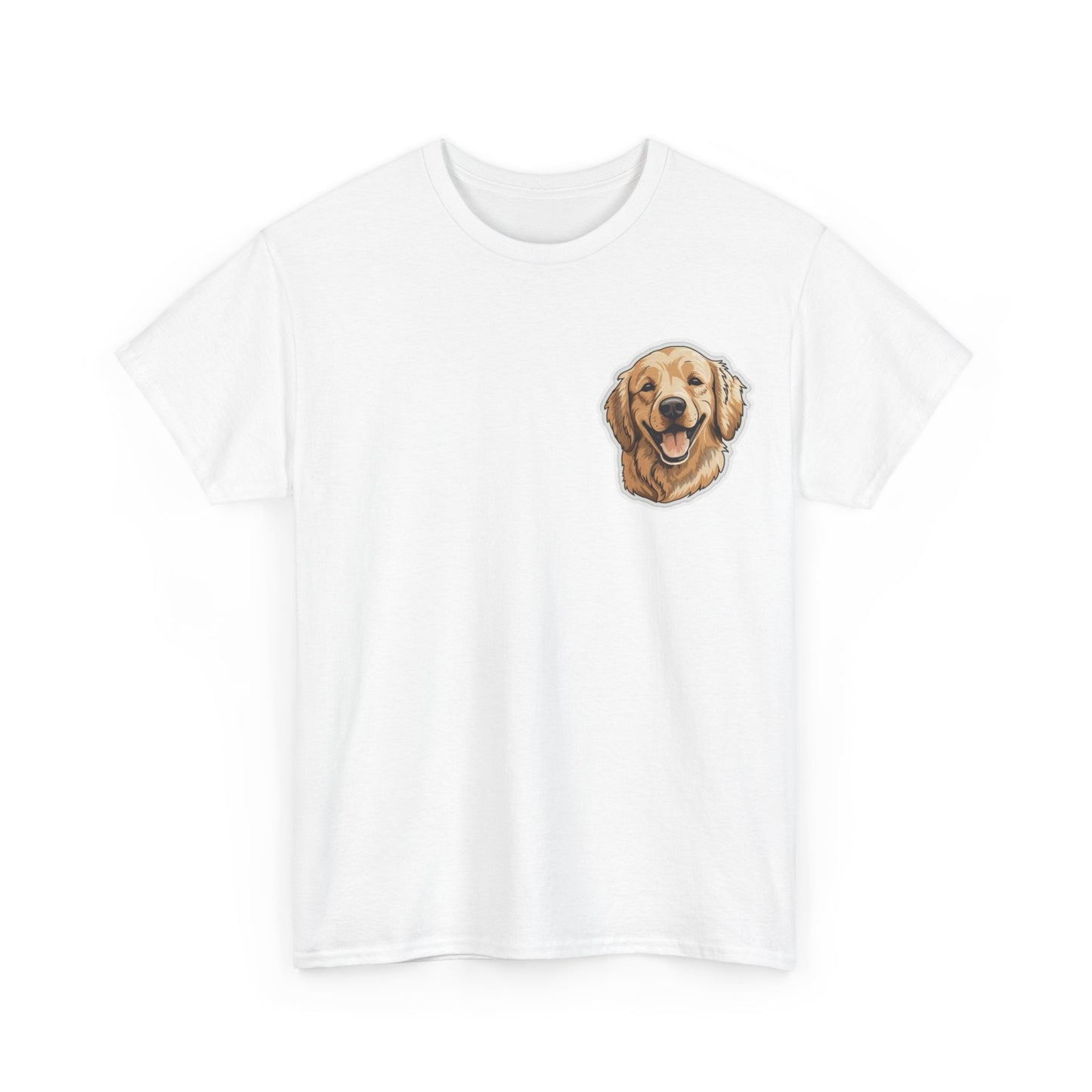 Golden Retriever Floral Unisex Heavy Cotton Tee, Dog Lover Shirt, Pet Gift, Funny Animal Tee, Casual Wear, Birthday Gift