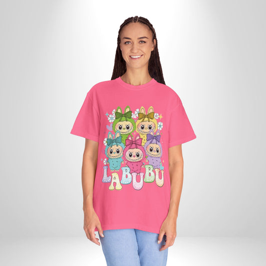 Cute Cartoon T-Shirt with 'LABUBU' Design, Adorable Apparel for Kids and Adults, Perfect for Casual Wear, Gifts, and Celebrations