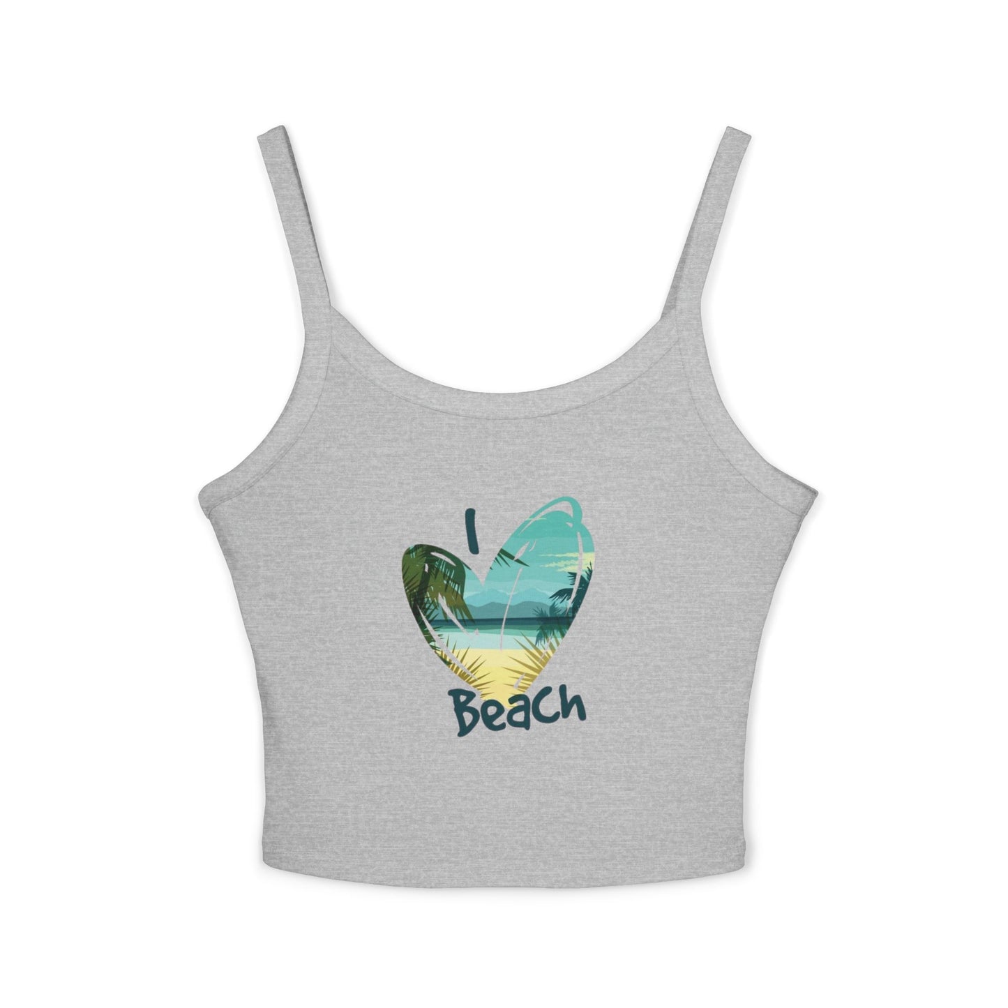 Beach Love Spaghetti Strap Tank Top | Perfect Summer Wear, Vacation Outfit, Cute Beach Top, Gift for Beach Lovers, Casual Summer Style