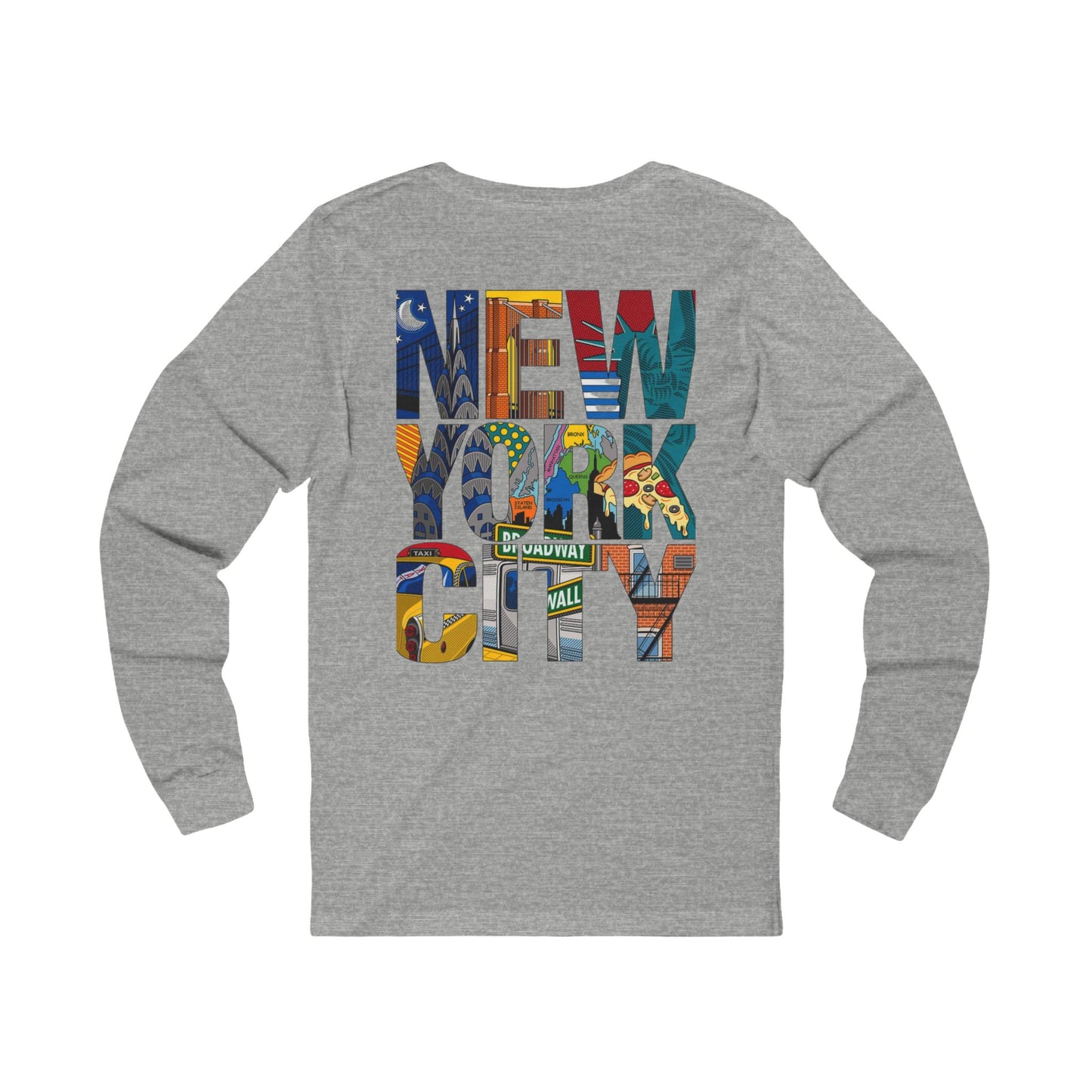 New York City Graphic Long Sleeve Tee, Unisex Fashion Shirt, NYC Gift, Travel Souvenir, Statement Wear, Casual Street Style