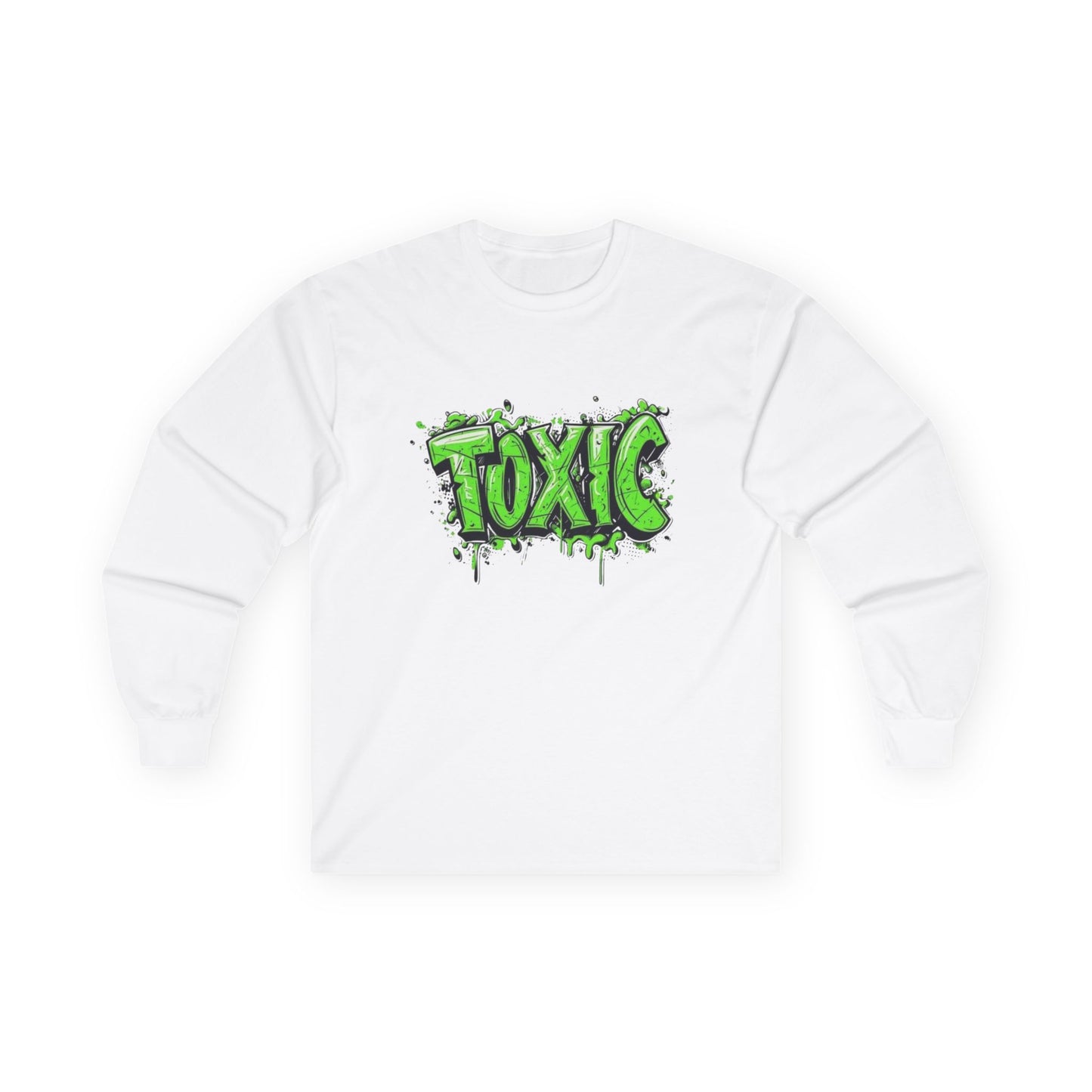 Toxic Graphic Long Sleeve Tee | Unisex T-Shirt, Casual Streetwear, Gift for Teens, Halloween Apparel, Edgy Fashion
