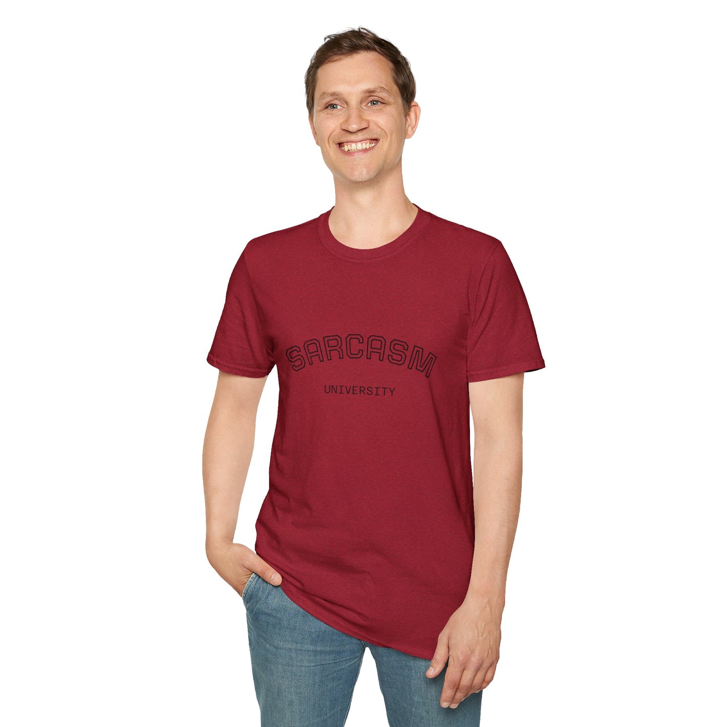 Sarcasm University Unisex Softstyle T-Shirt, Funny Tee, Gift for Sarcastic Friends, Casual Wear, Conversation Starter