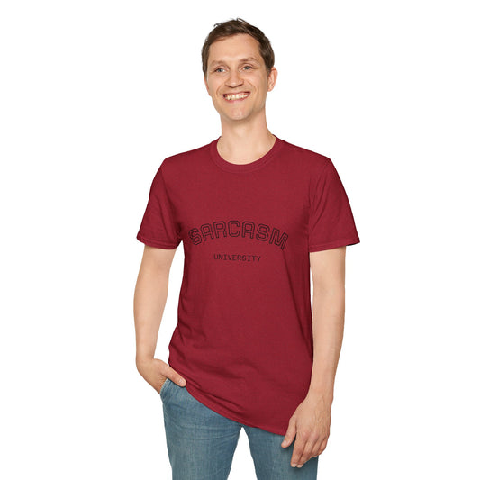Sarcasm University Unisex Softstyle T-Shirt, Funny Tee, Gift for Sarcastic Friends, Casual Wear, Conversation Starter