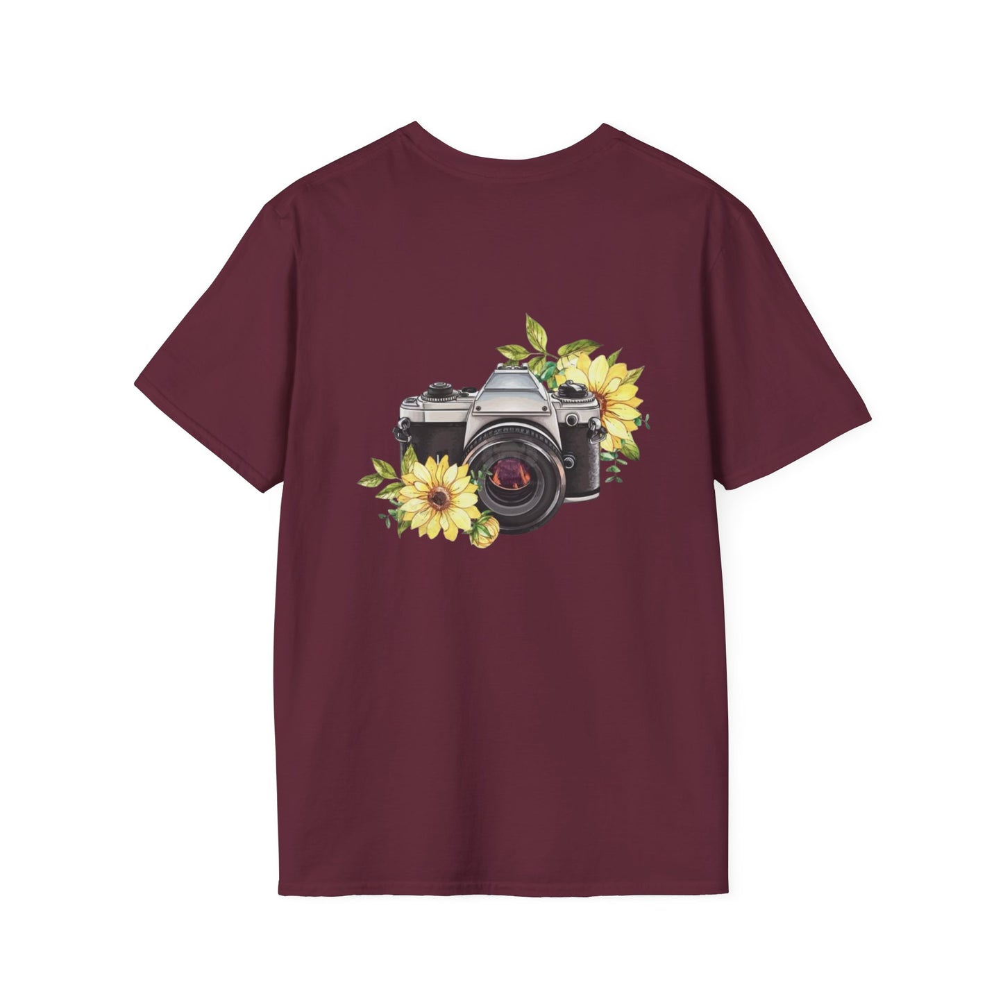 Inspirational Photography T-Shirt, Unisex Tee, Gifts for Photographers, Floral Camera Graphic, Motivational Quote Shirt