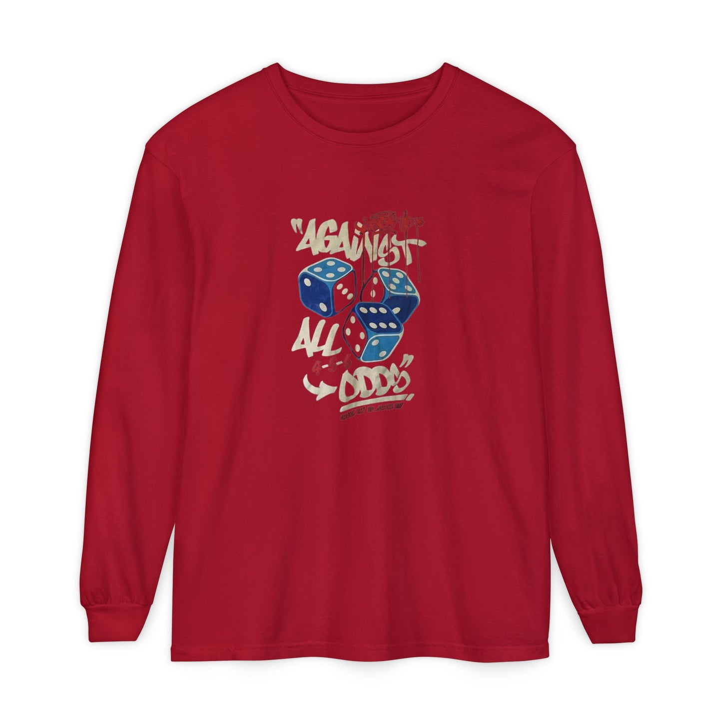 Lucky Dice Long Sleeve Tee, Unisex Shirt, Game Night Apparel, Casual Outfit, Gift for Gamers, Fun Retro Vibes