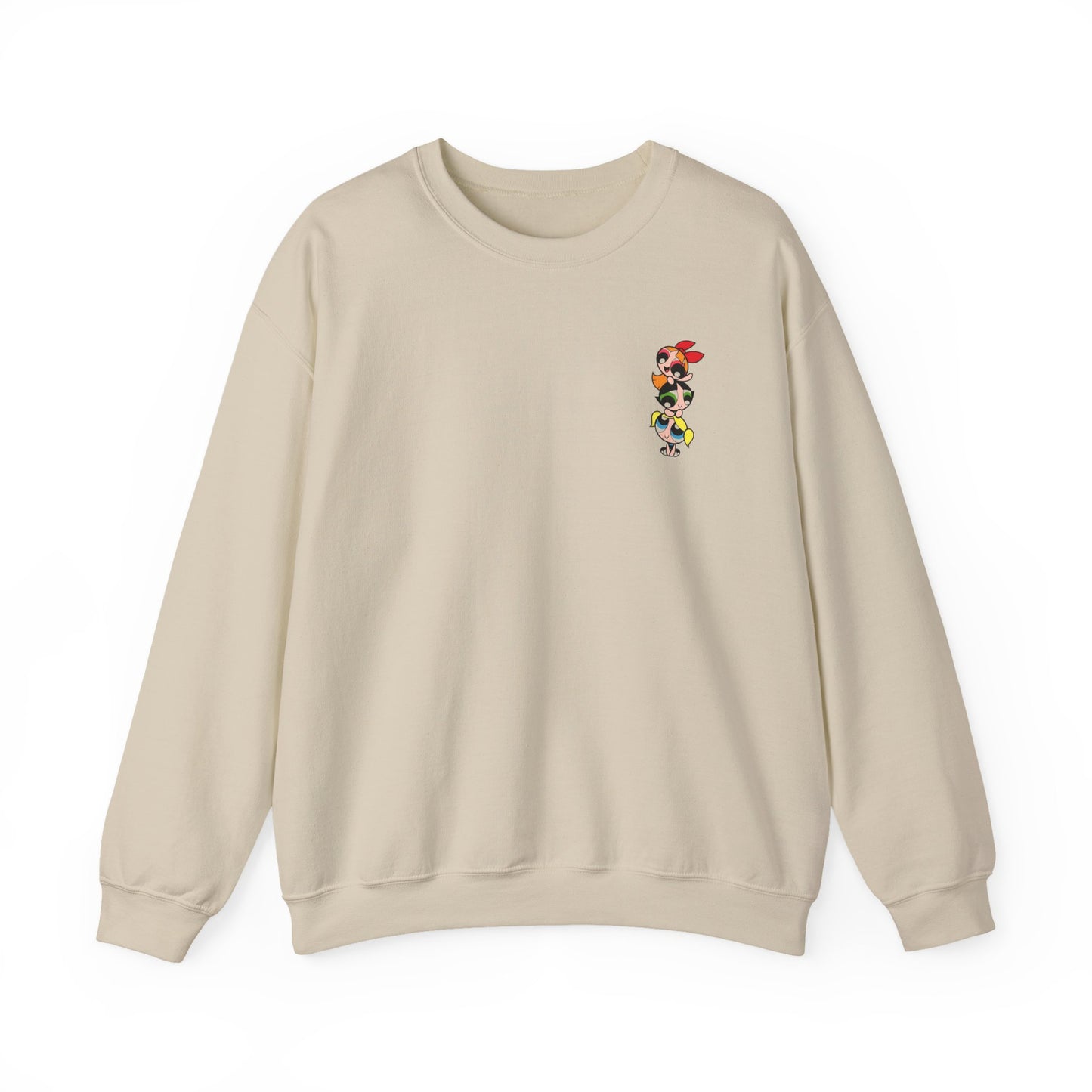 Powerpuff Girls Workout Crewneck Sweatshirt | Unisex Sweatshirt for Cartoon Lovers, Fitness Enthusiasts, Gifts, Casual Wear, Unique Apparel