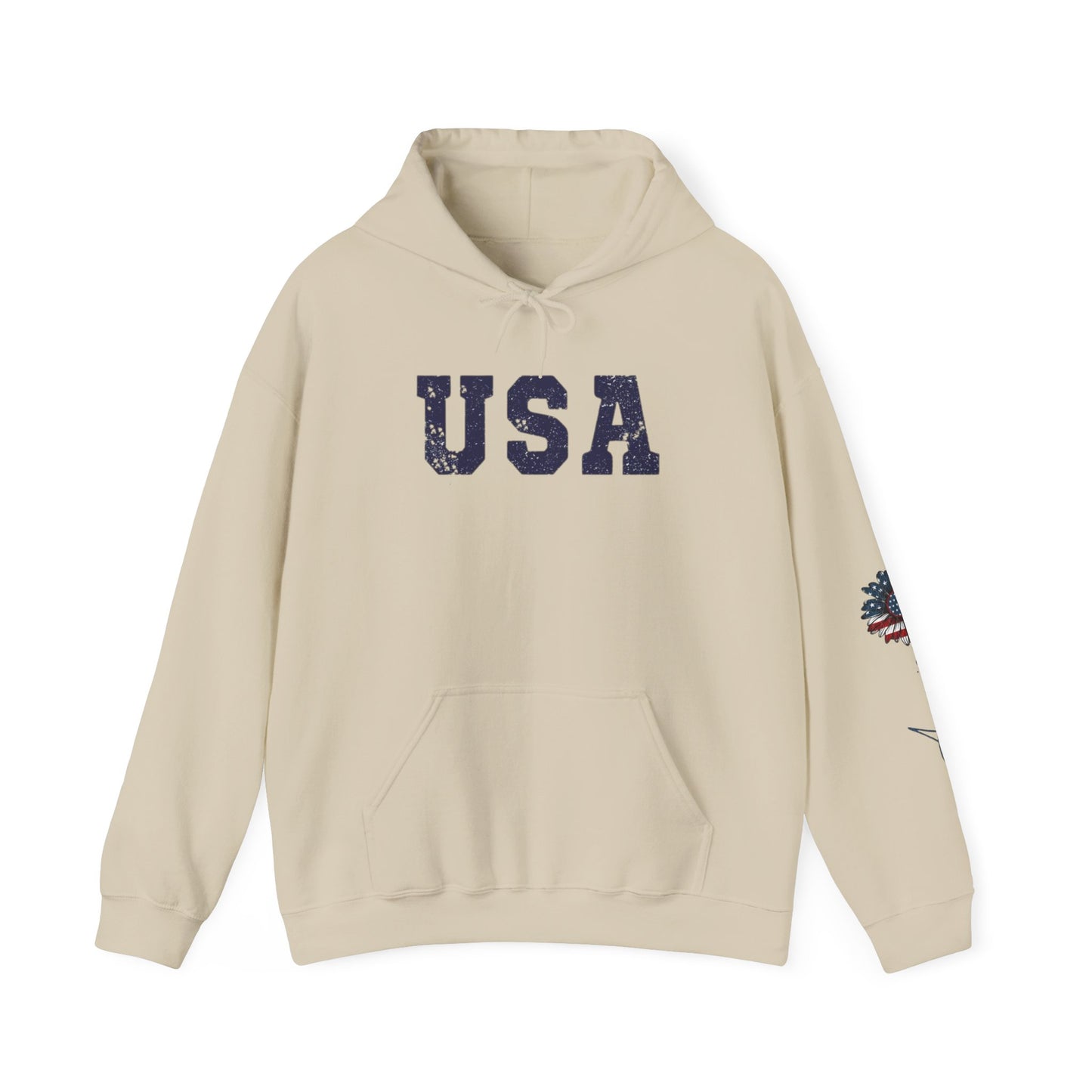 USA All American Girl Hoodie - Unisex Heavy Blend Sweatshirt, Patriotic Apparel, 4th of July Outfit, Casual Wear, Gift for Her