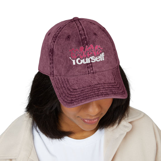 "Vintage Embroidered Baseball Cap – Distressed Dad Hat, Adjustable Cotton Twill Hat, Unisex Retro Cap Gift for Him Her"