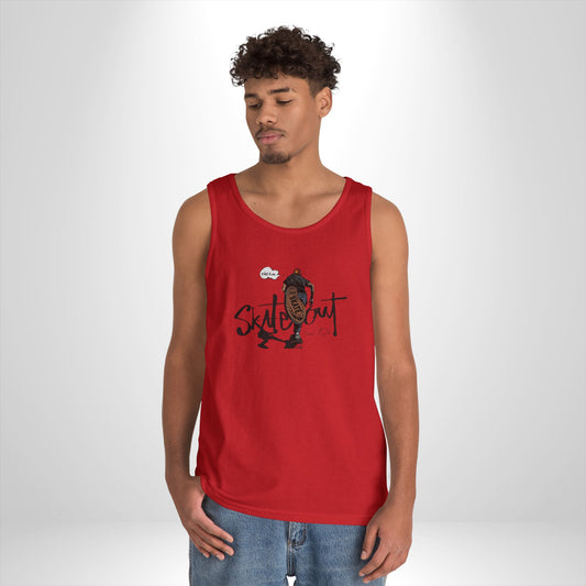 Skateboarder Unisex Heavy Cotton Tank Top - Perfect for Summer, Casual Outfits, Skate Culture, Gift for Skate Lovers, Streetwear Essentials