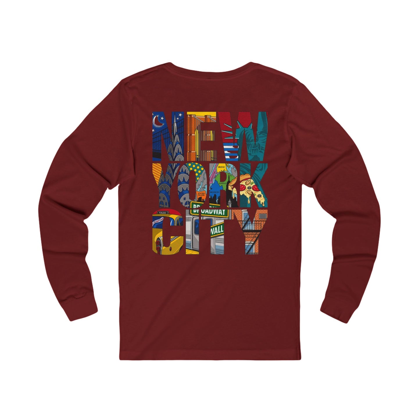 New York City Graphic Long Sleeve Tee, Unisex Fashion Shirt, NYC Gift, Travel Souvenir, Statement Wear, Casual Street Style