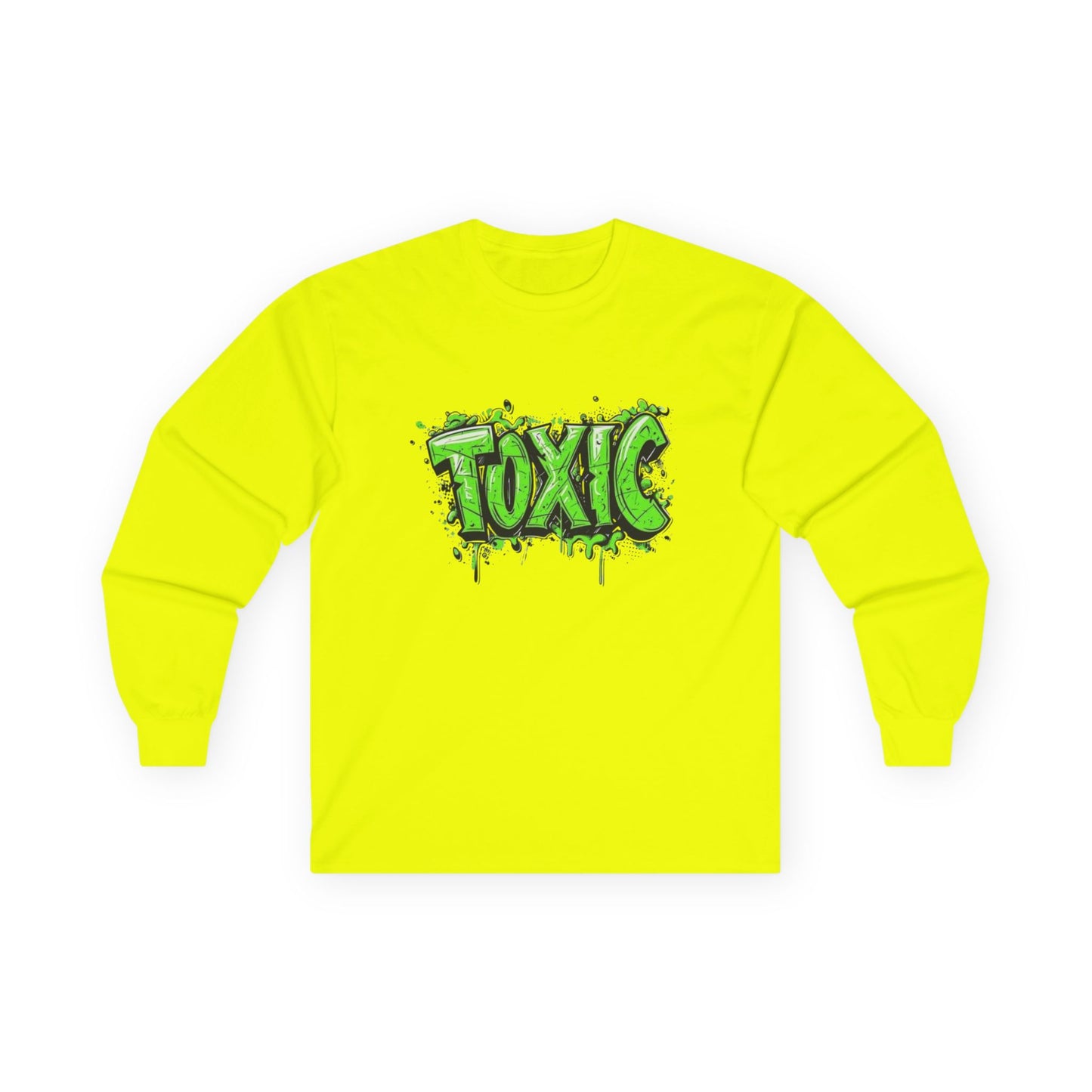 Toxic Graphic Long Sleeve Tee | Unisex T-Shirt, Casual Streetwear, Gift for Teens, Halloween Apparel, Edgy Fashion