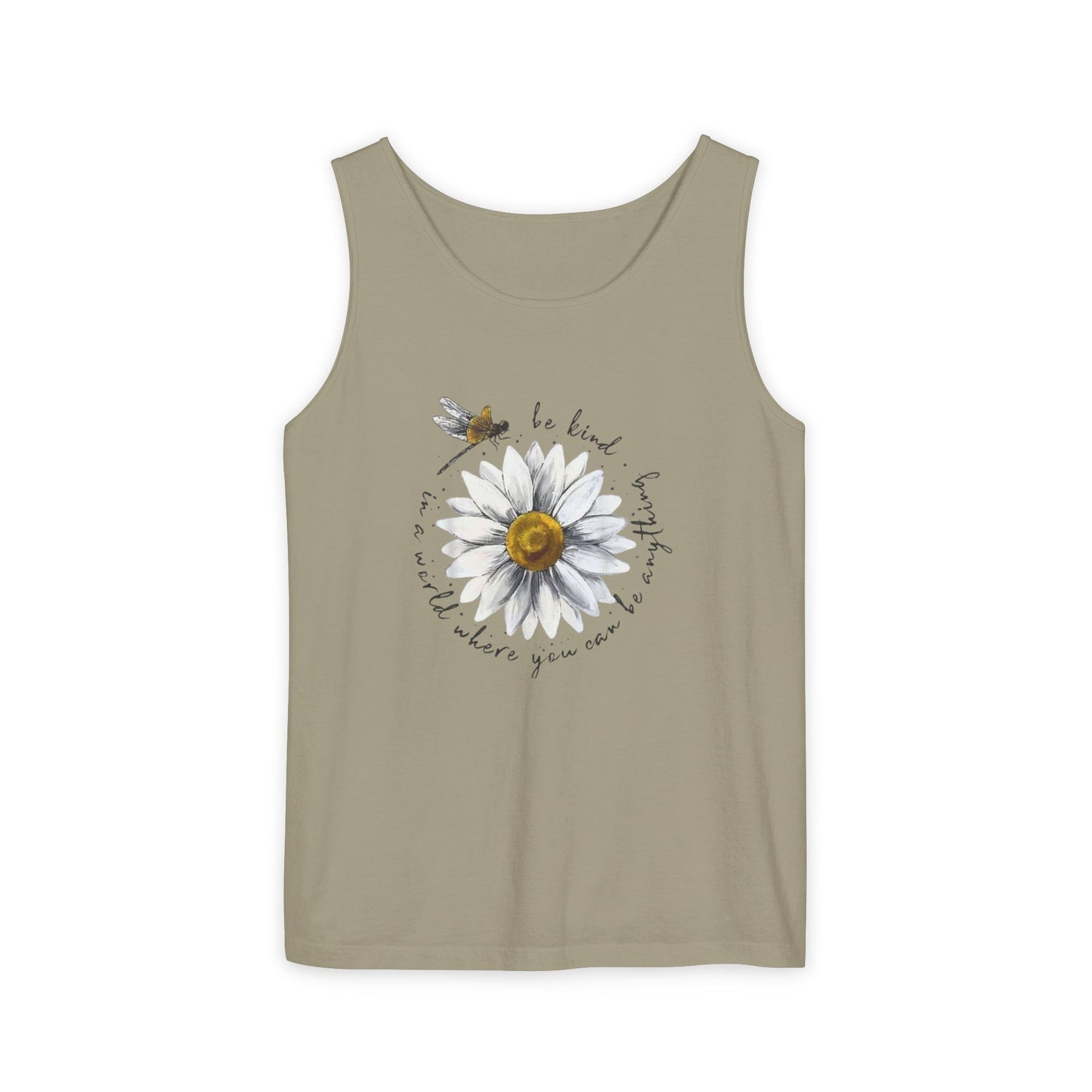 Kindness Floral Tank Top for Summer, Casual Wear, Gift for Her, Eco-Friendly Fashion, Beach Vacation Outfit, Inspirational Apparel