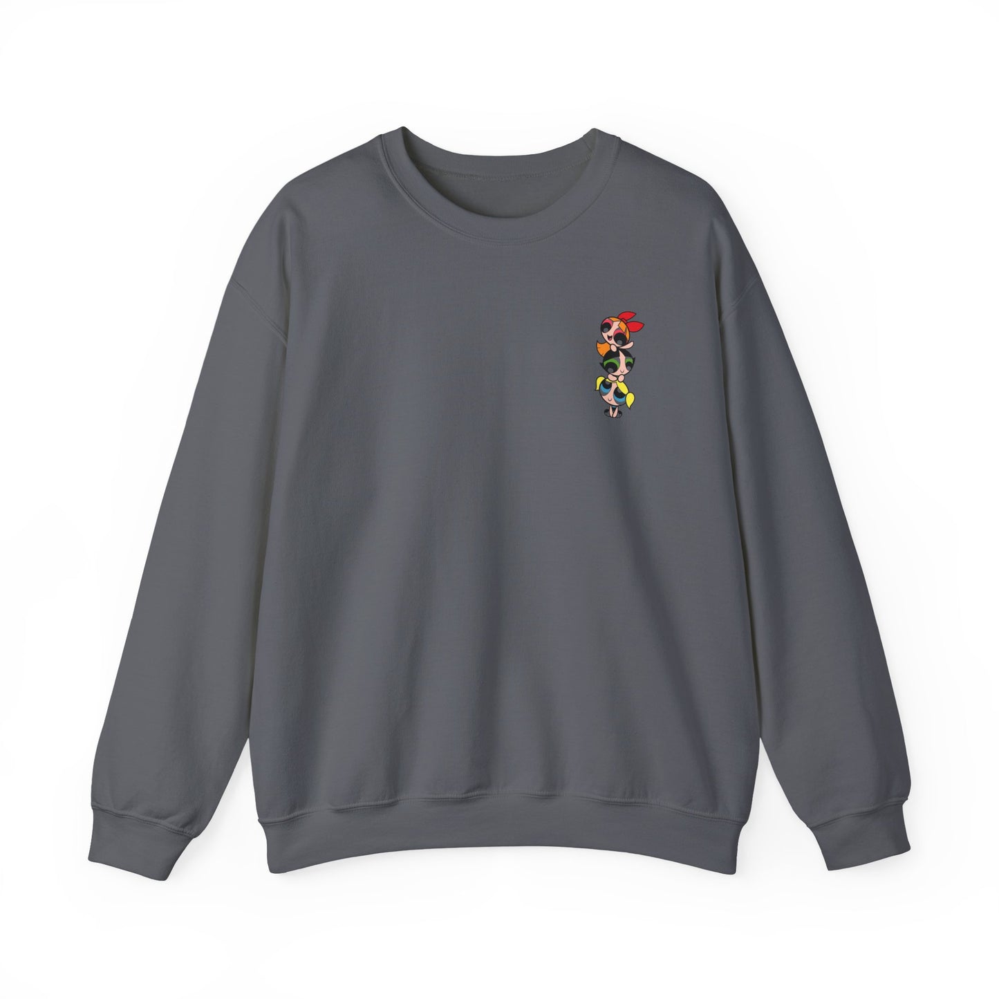 Powerpuff Girls Workout Crewneck Sweatshirt | Unisex Sweatshirt for Cartoon Lovers, Fitness Enthusiasts, Gifts, Casual Wear, Unique Apparel