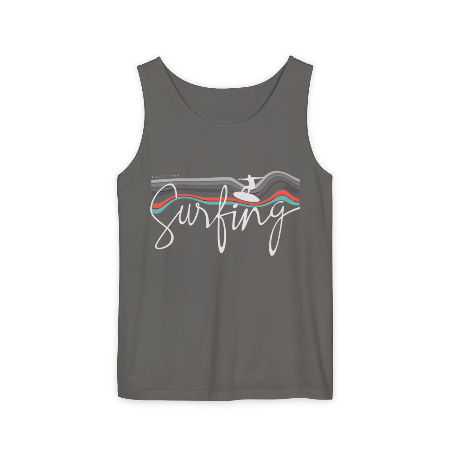 Surfing Vibes Unisex Tank Top, Summer Activewear, Beachwear, Gift for Surfer, Vacation Outfit, Casual Summer Style