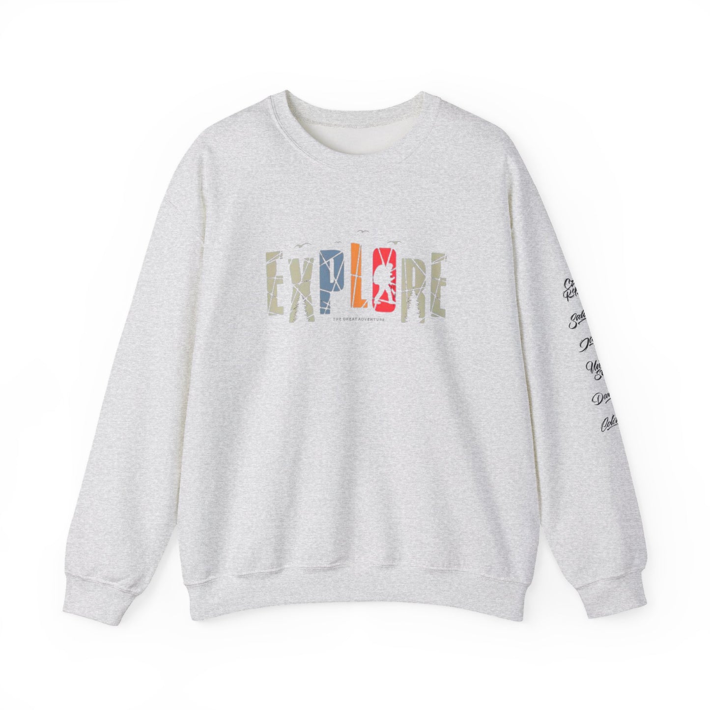 Explore Adventure Crewneck Sweatshirt, Cozy Gift for Travelers, Warm Casual Wear, Outdoor Activities, Perfect for Fall & Winter