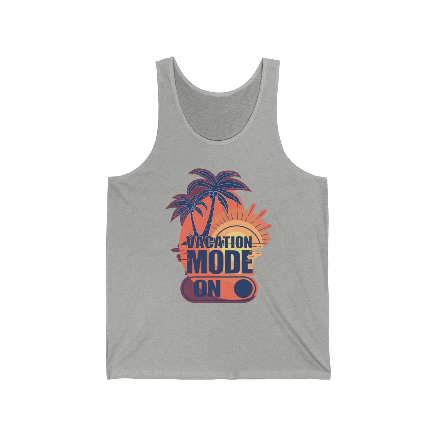 Vacation Mode On Unisex Jersey Tank Top | Beachwear, Summer Vibes, Casual Style, Gift for Travelers