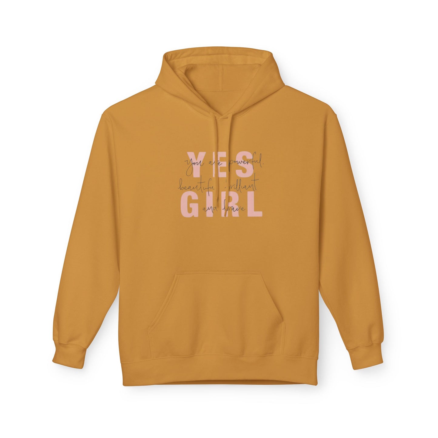 Empowering 'Yes Girl' Fleece Hoodie | Inspirational Women’s Apparel, Cozy Casual Wear, Motivational Gift, Trendy Streetwear