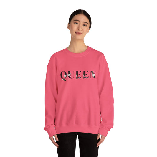 Floral Queen Sweatshirt, Perfect Gift for Her, Trendy Casual Wear, Cozy Layering Piece, Ideal for Birthdays and Celebrations
