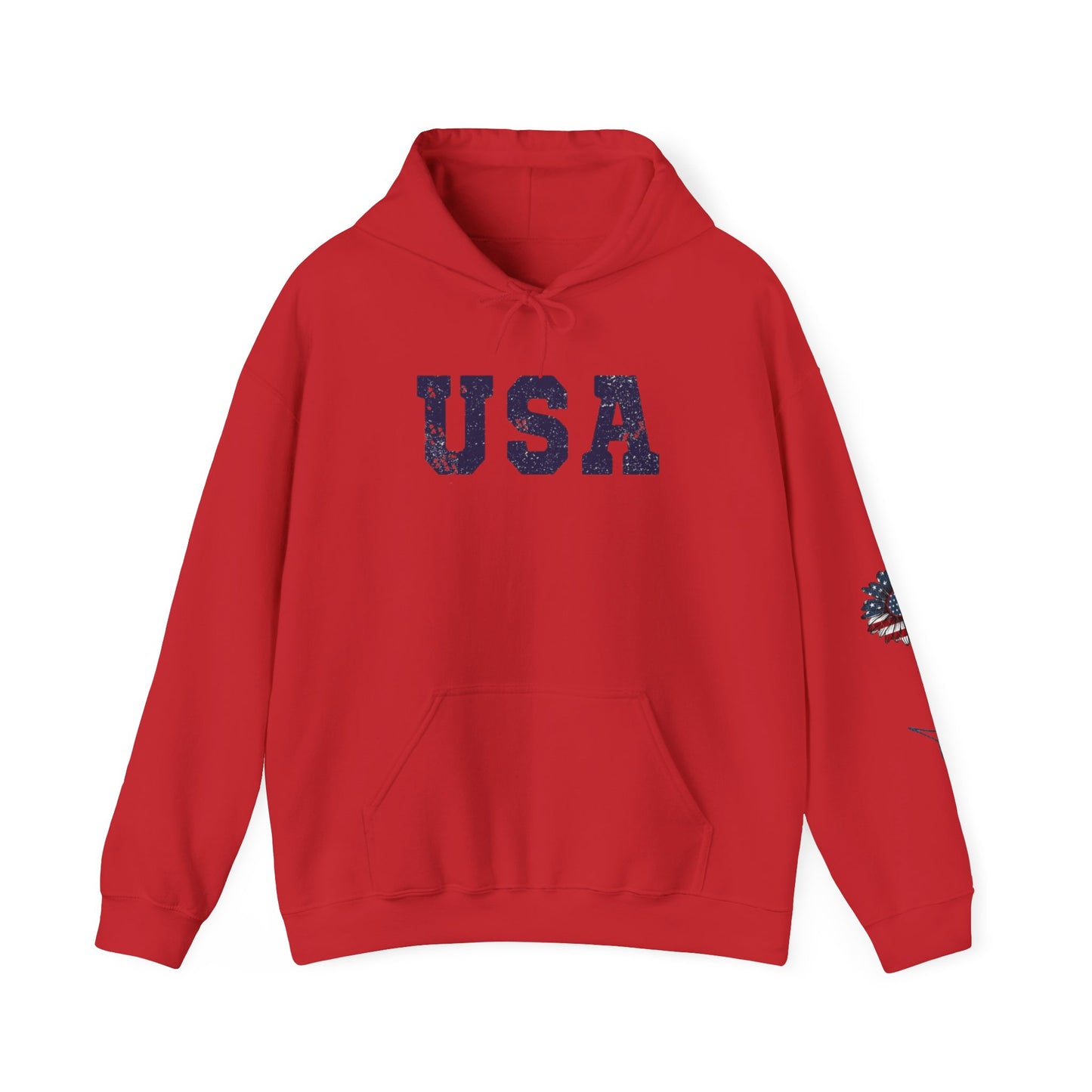 USA All American Girl Hoodie - Unisex Heavy Blend Sweatshirt, Patriotic Apparel, 4th of July Outfit, Casual Wear, Gift for Her