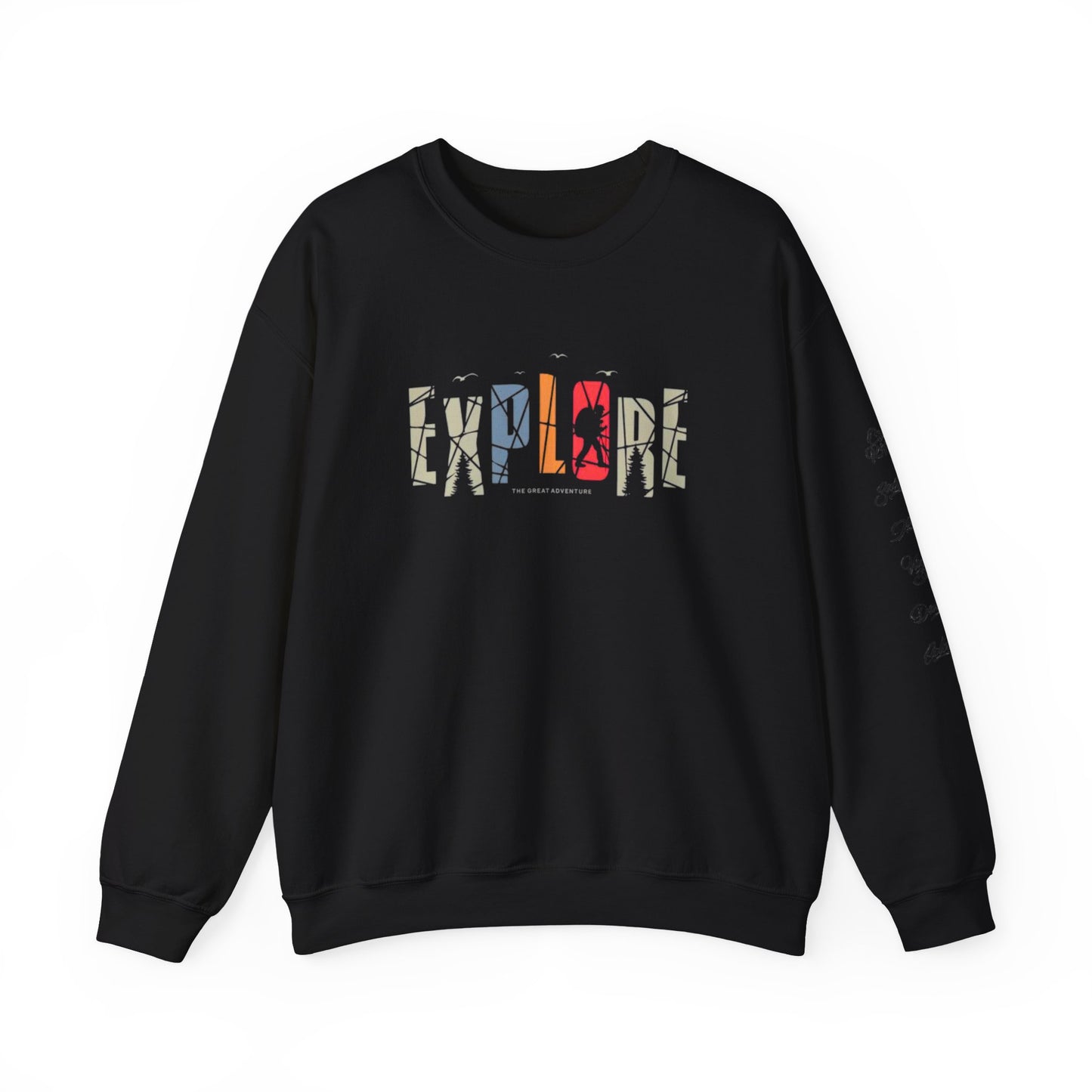 Explore Adventure Crewneck Sweatshirt, Cozy Gift for Travelers, Warm Casual Wear, Outdoor Activities, Perfect for Fall & Winter
