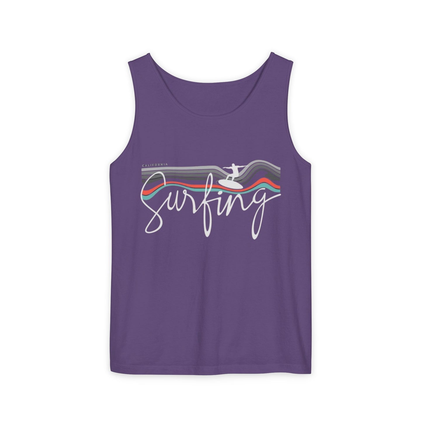 Surfing Vibes Unisex Tank Top, Summer Activewear, Beachwear, Gift for Surfer, Vacation Outfit, Casual Summer Style