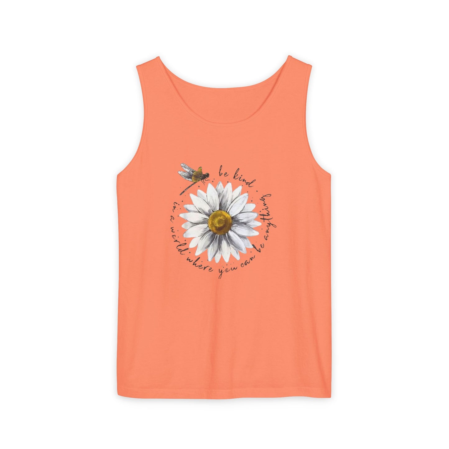 Kindness Floral Tank Top for Summer, Casual Wear, Gift for Her, Eco-Friendly Fashion, Beach Vacation Outfit, Inspirational Apparel