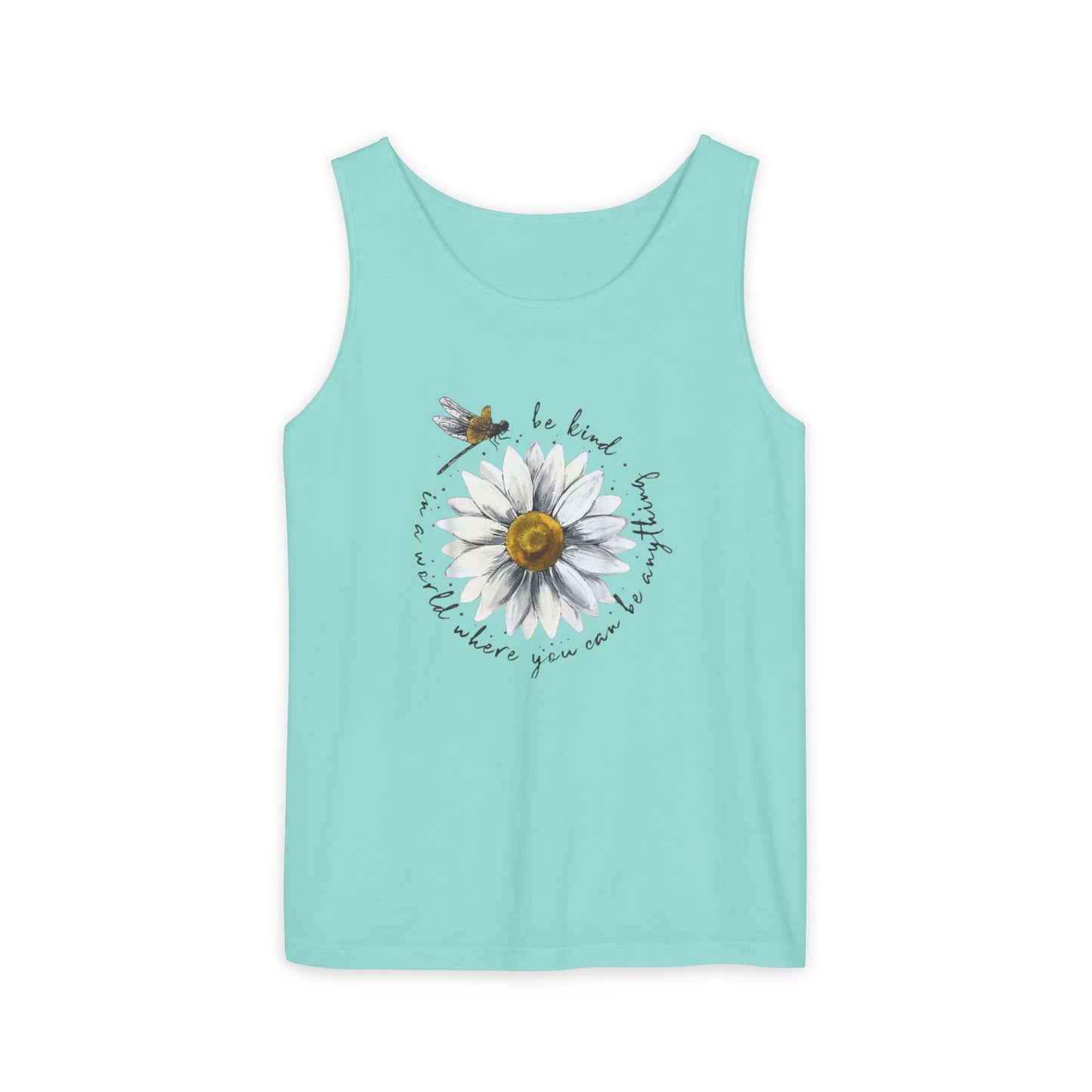 Kindness Floral Tank Top for Summer, Casual Wear, Gift for Her, Eco-Friendly Fashion, Beach Vacation Outfit, Inspirational Apparel