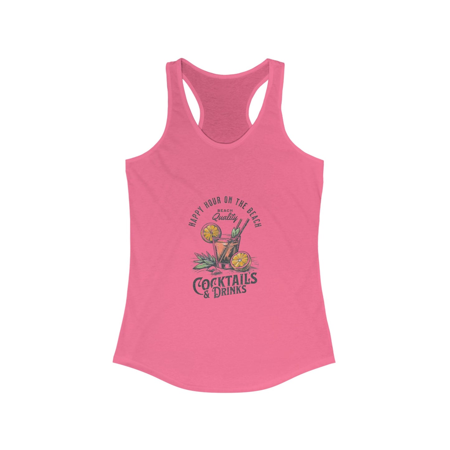 Cocktails & Drinks Women's Racerback Tank, Summer Vibes, Fun Party Top, Beach Wear, Gift for Her, Relaxed Fit Shirt