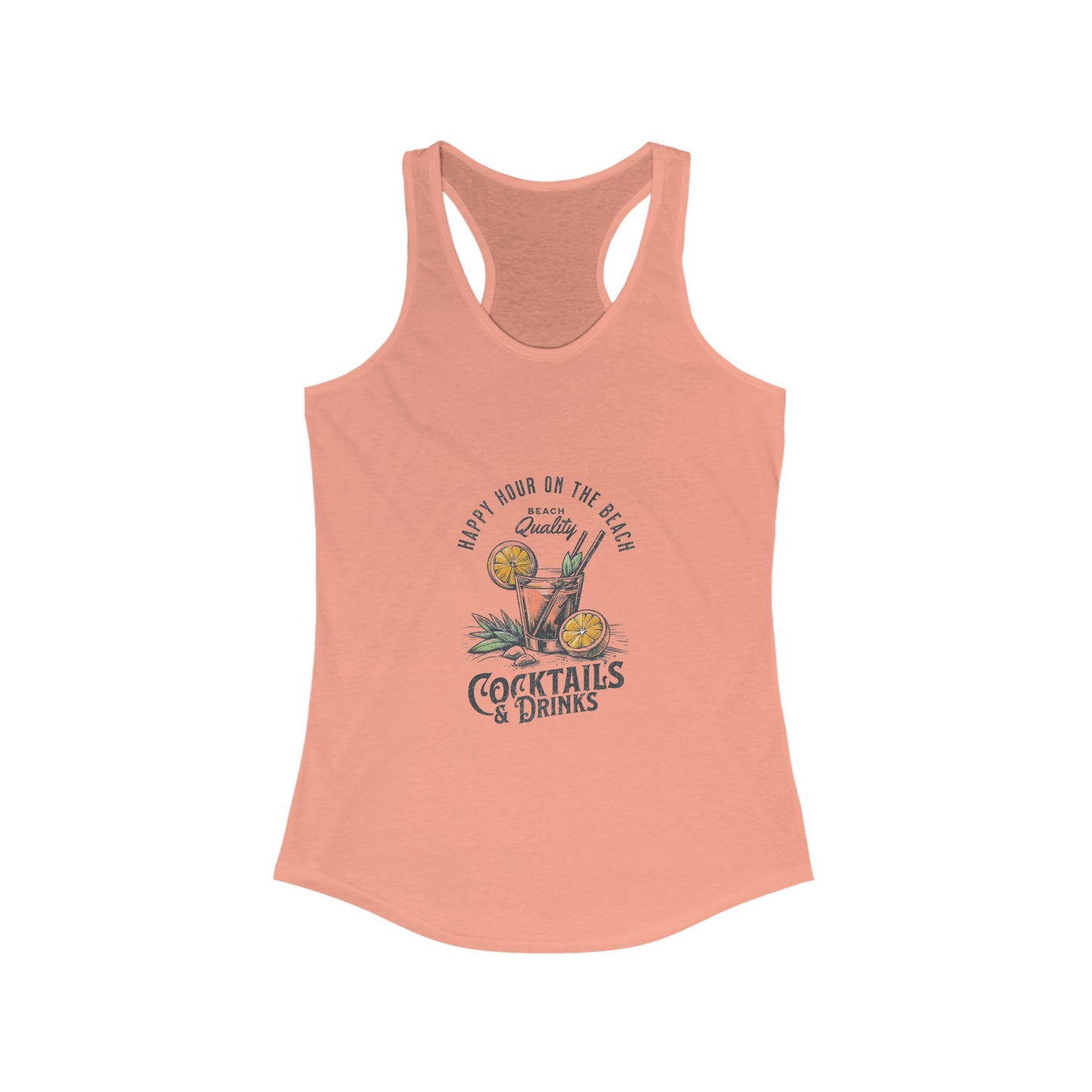 Cocktails & Drinks Women's Racerback Tank, Summer Vibes, Fun Party Top, Beach Wear, Gift for Her, Relaxed Fit Shirt